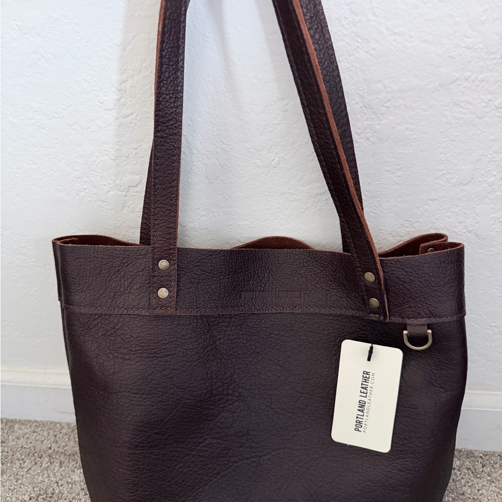 Portland Leather Montana Tote Bag - cold brew